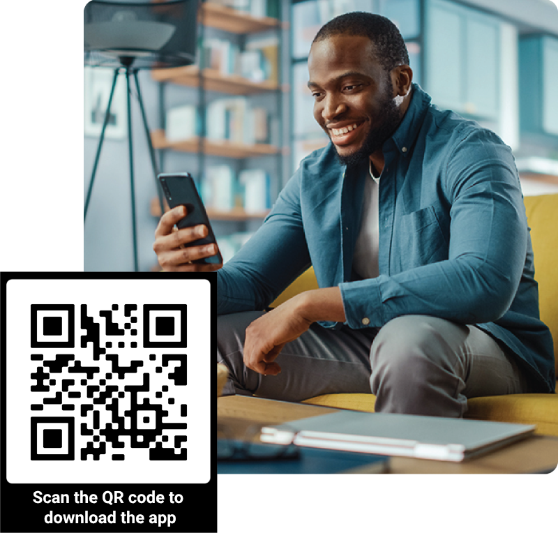 Man looking in the phone