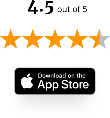 4.5 of 5 stars on the Apple App Store
