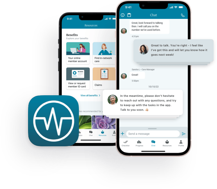 A conversation happening via an app on a smart phone